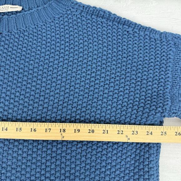 KASH Italy Wool Silk Cashmere Blend Chunky Knit Sweater Women Size 42 / XL Teal - Picture 11 of 14